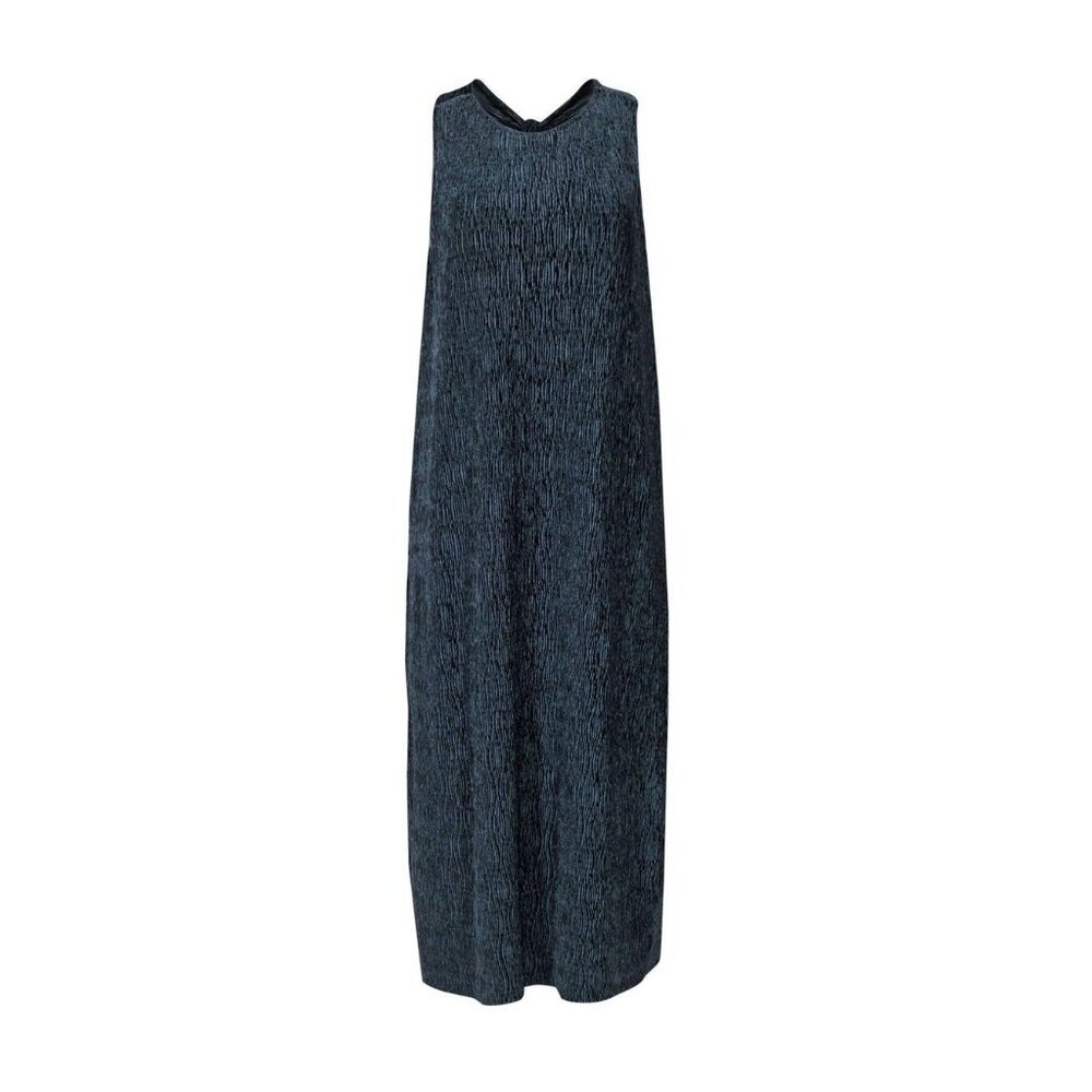 Maeve By‎ Anthropologie Navy Blue Crinkle Velvet Sleeveless Maxi Dress Size M